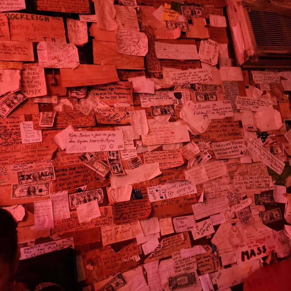 Mario's Fishbowl - One of the walls. - American Near Me - Morgantown, West Virginia Mario's Fishbowl - One of the walls. - American Near Me - Morgantown, West Virginia