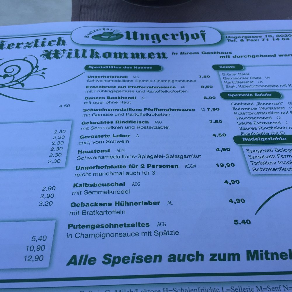 Ungerhof - Menu - Austrian Near Me - Graz, 6