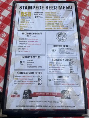 Menu photo 1 Bottlescrew Bill's Pub / Buzzards Restaurant & Bar Calgary, AB