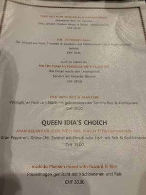 Menu photo 6 Queen Idia Zürich, ZH