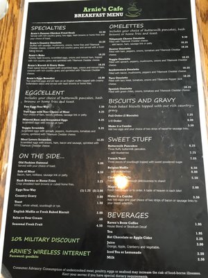 Menu photo 8 Arnie's Cafe Warrenton, OR