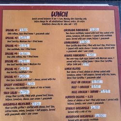 Monterrey’s Mexican Restaurant - Lunch menu