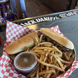 The Boot Saloon - Prime roast with fries and a side of gravy
