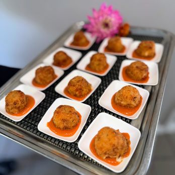 The Fruited Plain Caterers - Fontina and sun-dried tomato arancini--crispy and delicious! - Caterers Near Me - Parsippany, New Jersey The Fruited Plain Caterers - Fontina and sun-dried tomato arancini--crispy and delicious! - Caterers Near Me - Parsippany, New Jersey