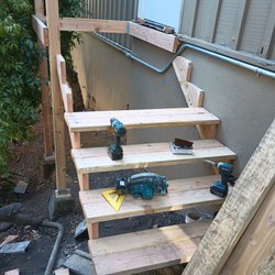 Veggie Powered Handyman - replacement stairs in progress