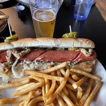 AJ’s Trailside Pub - The home wrecker! HUGE! Could only eat half of this all beef monster! So good! - American Near Me - Adams, Massachusetts