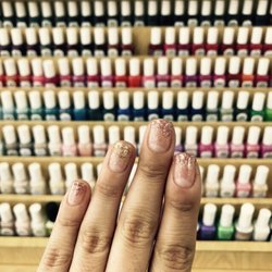 Nail Palace - Rose gold and gold ombré gel  thank you Cindy!!!