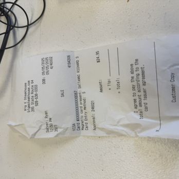 Big E Spaghetti Western Italian Cuisine - Actual receipt . - Steakhouses Near Me - Grand Canyon, Arizona Big E Spaghetti Western Italian Cuisine - Actual receipt . - Steakhouses Near Me - Grand Canyon, Arizona