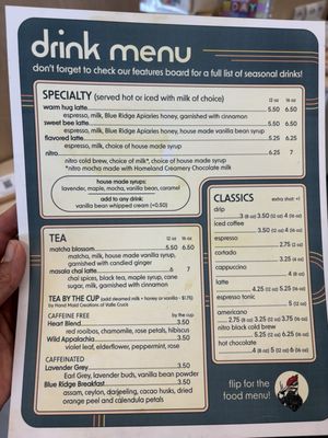 Menu photo 1 Hatchet Coffee Boone, NC