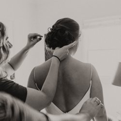 Julianna Salon - Finishing touches for a beautiful bride!