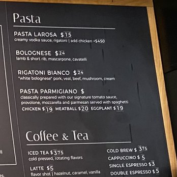 LaRosa's - Menu board: Pasta - Italian Near Me - Andover, Massachusetts