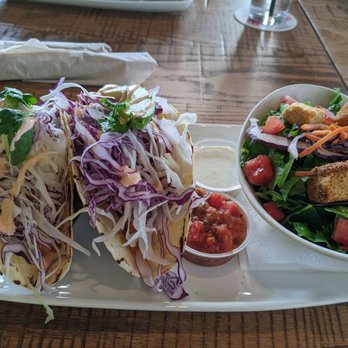 California Pizza Kitchen - Fish tacos and house salad - Pizza Near Me - Northwest, Alberta