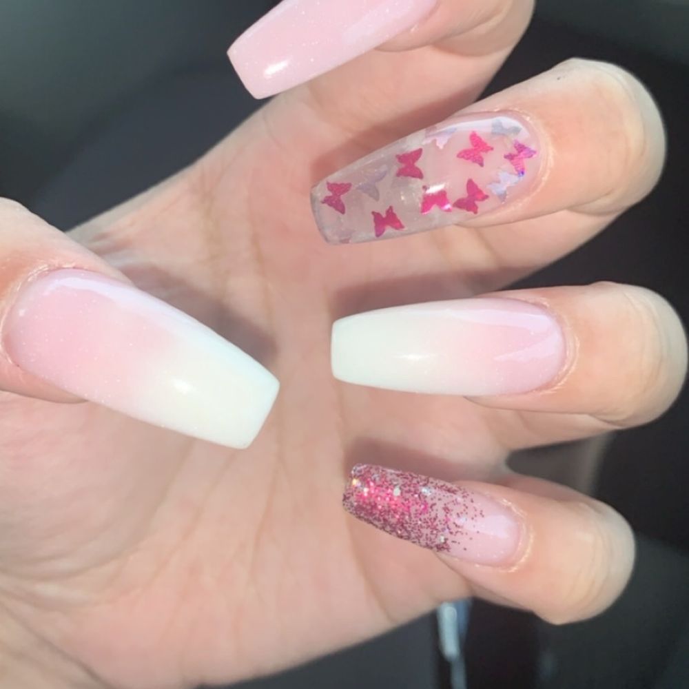 Lee Nails & Salon - Ombré Coffin Butterfly Nails - Nail Salons Near Me - Windermere, Florida Lee Nails & Salon - Ombré Coffin Butterfly Nails - Nail Salons Near Me - Windermere, Florida