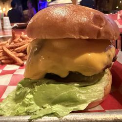 Cheese burger and fries