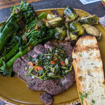 Urban Plates - Grass-fed beef plate with broccolini and Brussels sprouts $20 - New American Near Me - Brea, California Urban Plates - Grass-fed beef plate with broccolini and Brussels sprouts $20 - New American Near Me - Brea, California
