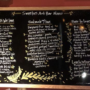 Sweetie's Art Bar - Menu - Bars Near Me - San Francisco, California Sweetie's Art Bar - Menu - Bars Near Me - San Francisco, California