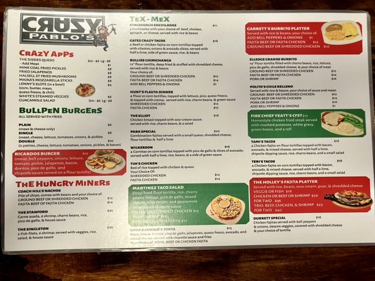 Menu photo 7 Crazy Pablos Bridgeport, TX
