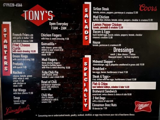 Tony's by null