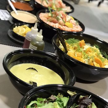 The Custom Cook - Buffet - Spring mix and Shrimp on Ice, Louie dressing cocktail sauce and lemon wedges - Caterers Near Me The Custom Cook - Buffet - Spring mix and Shrimp on Ice, Louie dressing cocktail sauce and lemon wedges - Caterers Near Me