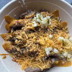 The Protein Spot - Cheeseburger Bowl- Local Ground Beef, Basmati Rice, Fat-Free Cheese, Pickles, Onions, Ketchup, Mustard