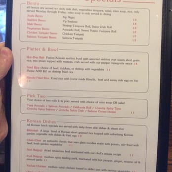 Maru Sushi  Korean Grill - Lunch menu - Korean Near Me - Omaha, Nebraska