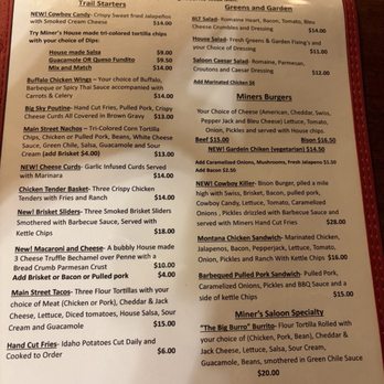 Miners Saloon - Menu - Bars Near Me - Cooke City, Montana Miners Saloon - Menu - Bars Near Me - Cooke City, Montana