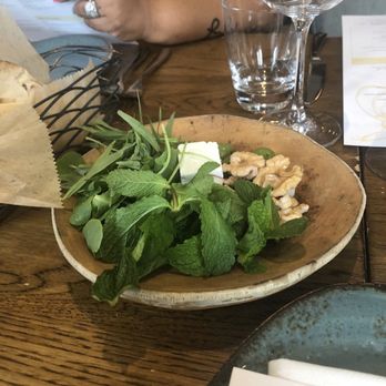 Rumi's Kitchen - Mint, feta and nuts.  Complimentary at table - Persian/Iranian Near Me - Atlanta, Georgia