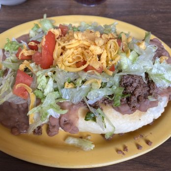 Romo's Cafe - Half a Navajo taco with ground beef - delicious - Mexican Near Me - Holbrook, Arizona Romo's Cafe - Half a Navajo taco with ground beef - delicious - Mexican Near Me - Holbrook, Arizona