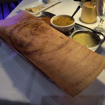 Ayesha Fine Dining - Midtown - See that fork? Did I say this dosa is gigantic? - Indian Near Me - Miami, Florida Ayesha Fine Dining - Midtown - See that fork? Did I say this dosa is gigantic? - Indian Near Me - Miami, Florida