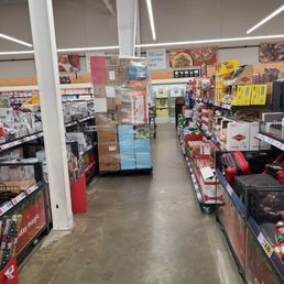 Restocking and blocking the aisles.