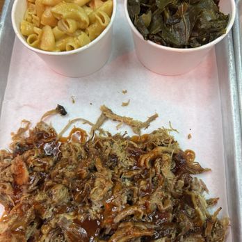 Beale's Texas Bbq - Pulled pork w/mac-n-cheese and collard greens as a side . - Barbeque Near Me - Santa Ana, California Beale's Texas Bbq - Pulled pork w/mac-n-cheese and collard greens as a side . - Barbeque Near Me - Santa Ana, California