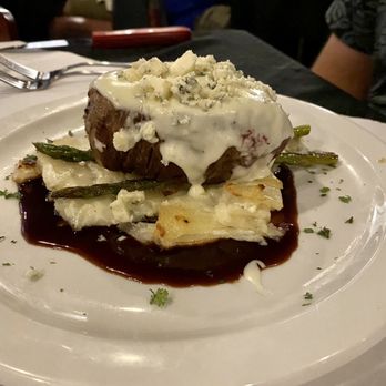 Twin Forks Tavern - 8oz Filet done Danish style on a bed of Scalloped Potatoes - Pizza Near Me - Morrison, Colorado Twin Forks Tavern - 8oz Filet done Danish style on a bed of Scalloped Potatoes - Pizza Near Me - Morrison, Colorado