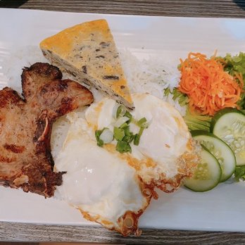 Pho 101 - Rice dish w egg loaf, pork chop, sunny side up - Vietnamese Near Me - Westminster, California Pho 101 - Rice dish w egg loaf, pork chop, sunny side up - Vietnamese Near Me - Westminster, California