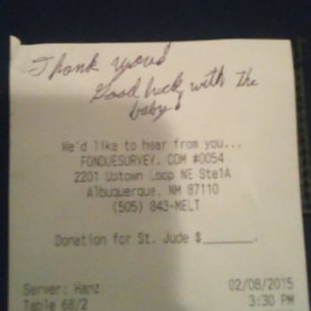 The Melting Pot - Worst customer service . Paid 104.00 for two . Just wanting to enjoy my lunch. And waiter assumed I was pregnant. Ruined it - Fondue Near Me - Albuquerque, New Mexico The Melting Pot - Worst customer service . Paid 104.00 for two . Just wanting to enjoy my lunch. And waiter assumed I was pregnant. Ruined it - Fondue Near Me - Albuquerque, New Mexico