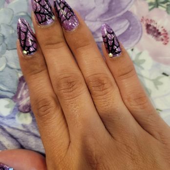 Friendly Nails and Spa - Purple Halloween nails with black cobwebs. - Nail Salons Near Me - La Mirada, California Friendly Nails and Spa - Purple Halloween nails with black cobwebs. - Nail Salons Near Me - La Mirada, California