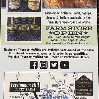 Persimmon Hill Farm - Brochure front with map - Specialty Food Near Me - Lampe, Missouri Persimmon Hill Farm - Brochure front with map - Specialty Food Near Me - Lampe, Missouri