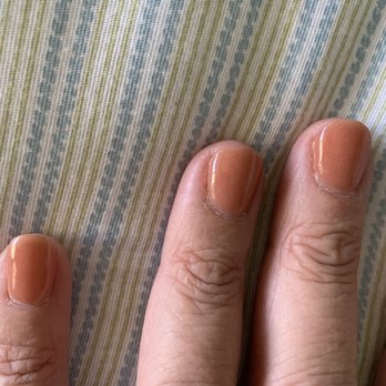 Diamond Nails and Spa - Left looking grainy. Cuticle area not thoroughly cleaned. - Nail Salons Near Me - Ocean City, Maryland
