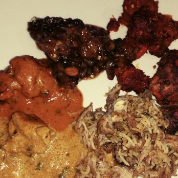 Golconda Chimney - Weekday buffet-(L to R) Coconut chicken curry,chicken tikka masala,an Indo-chinese chicken,chicken 65,chicken tikka and chicken biryani. - Indian Near Me - Jersey City, New Jersey