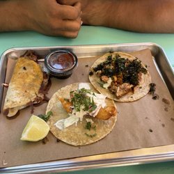 TA-Que - Baja Fish Taco Brisket Tacos Vampiro Taco