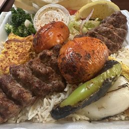 Mixed meat kebab