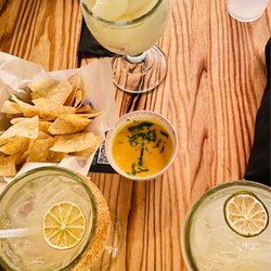 El Bebe Tacos + Tequila - Classic Grande Margarita's with Tajin rim and Queso
