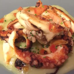 Grilled octopus w/ potato lemon creme