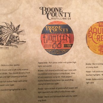 Boone County Distilling - Here's the tasting line-up! - Distilleries Near Me - Independence, Kentucky