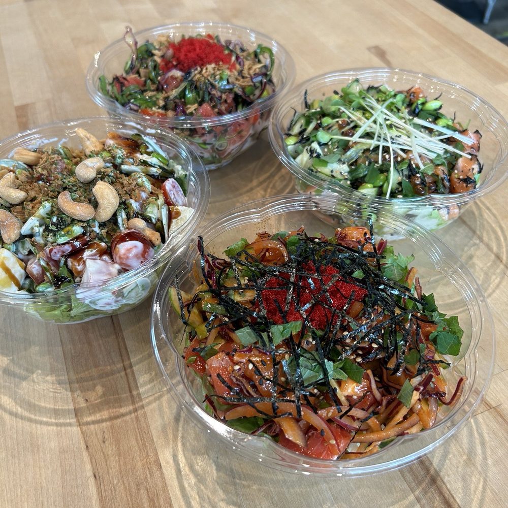Skuna Bay: salmon bowl The Crew: tuna bowl Double Dragon: spicy salmon and tuna bowl A build your own bowl with mayonnaise sauce Skuna Bay: salmon bowl The Crew: tuna bowl Double Dragon: spicy salmon and tuna bowl A build your own bowl with mayonnaise sauce