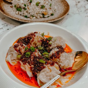 Supreme Dumplings - Supreme spicy wontons, Wild Mushroom Fried Rice (ig: @alisa.eats.food) - Shanghainese Near Me - Bellevue, Washington