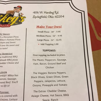 Mikey's Pizza - Menu pt. 6 - Pizza Near Me - Springfield, Ohio