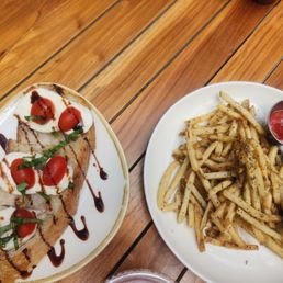 Almafi toast and side of fries