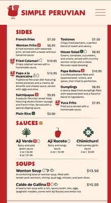 Menu photo 3 Simple Peruvian - Sunnyside New York, NY