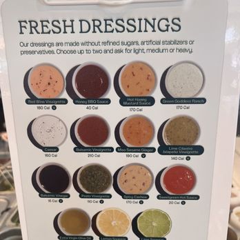 sweetgreen - Healthy Salads, Wraps, and Bowls - Dressing options - Salad Near Me - San Antonio, Texas