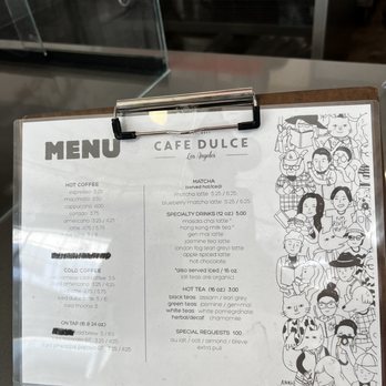 Cafe Dulce - Menu 7/9/2022 - Coffee & Tea Near Me - Los Angeles, California